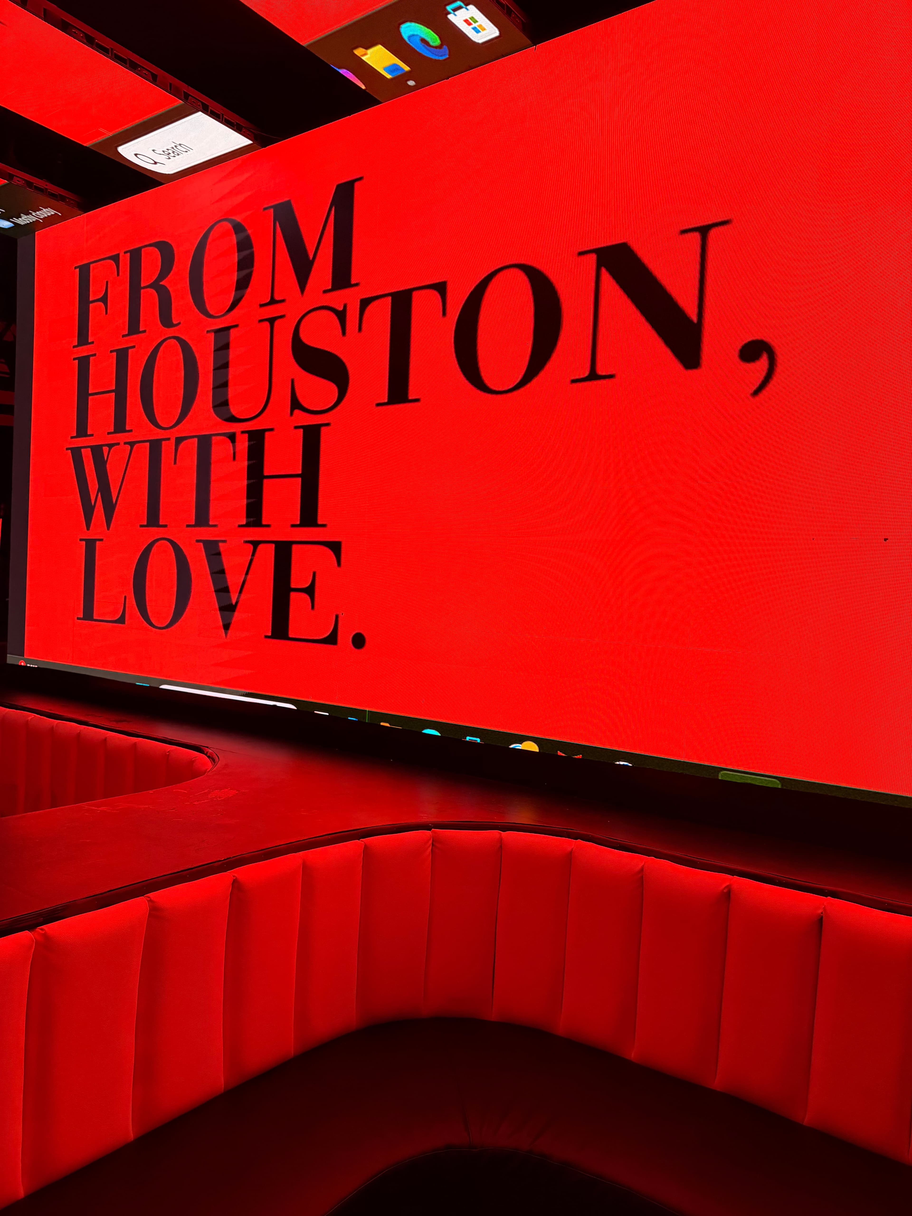 From Houston, with love display inside Status